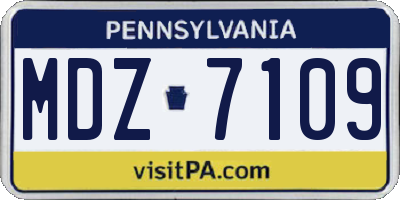 PA license plate MDZ7109