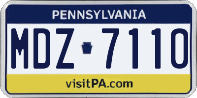 PA license plate MDZ7110