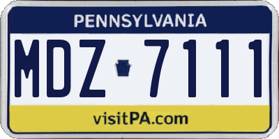 PA license plate MDZ7111