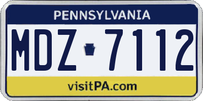 PA license plate MDZ7112