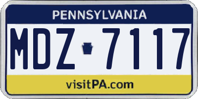 PA license plate MDZ7117