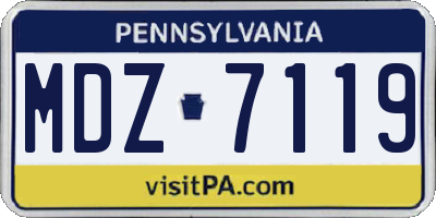 PA license plate MDZ7119