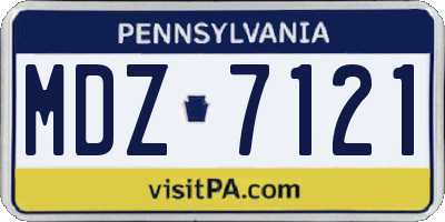 PA license plate MDZ7121