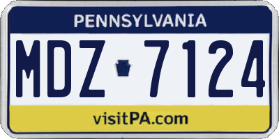 PA license plate MDZ7124