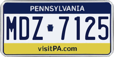 PA license plate MDZ7125