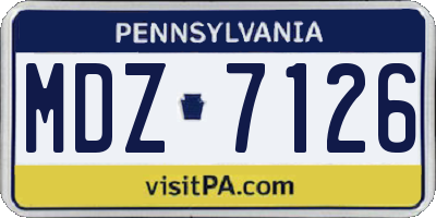 PA license plate MDZ7126