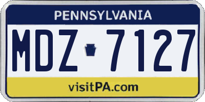 PA license plate MDZ7127