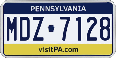 PA license plate MDZ7128