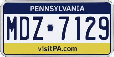 PA license plate MDZ7129