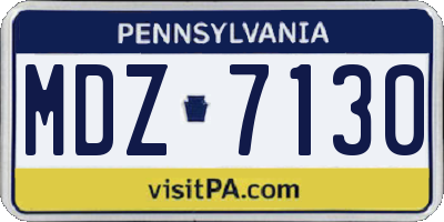 PA license plate MDZ7130