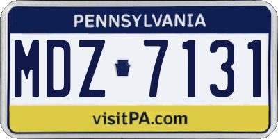 PA license plate MDZ7131