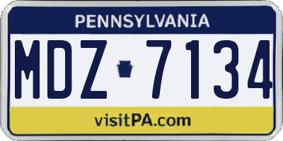 PA license plate MDZ7134
