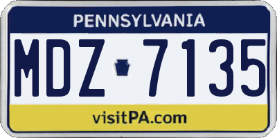 PA license plate MDZ7135