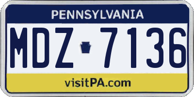 PA license plate MDZ7136