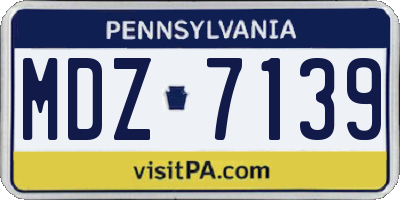 PA license plate MDZ7139