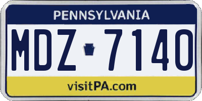 PA license plate MDZ7140