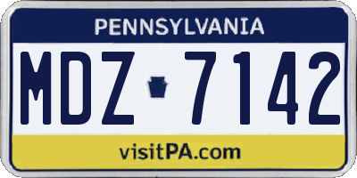 PA license plate MDZ7142