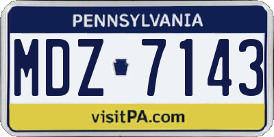PA license plate MDZ7143