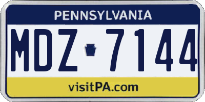 PA license plate MDZ7144