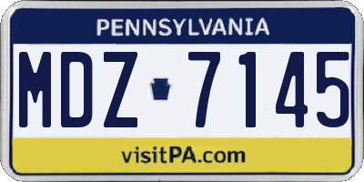 PA license plate MDZ7145