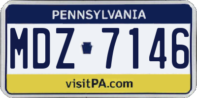 PA license plate MDZ7146