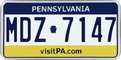 PA license plate MDZ7147