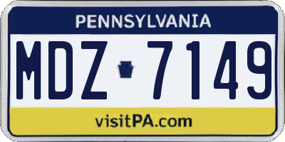 PA license plate MDZ7149