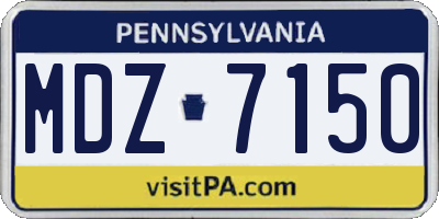 PA license plate MDZ7150