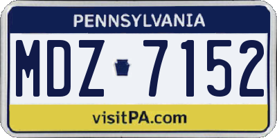 PA license plate MDZ7152