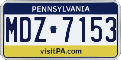 PA license plate MDZ7153