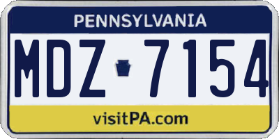 PA license plate MDZ7154