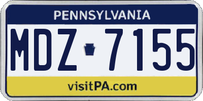 PA license plate MDZ7155