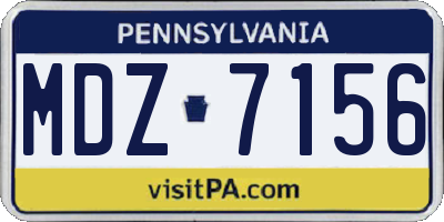 PA license plate MDZ7156