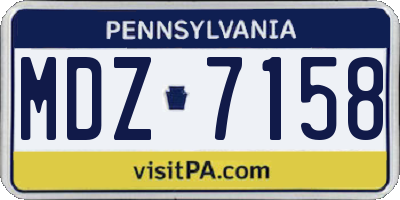 PA license plate MDZ7158