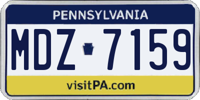 PA license plate MDZ7159