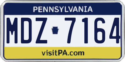 PA license plate MDZ7164