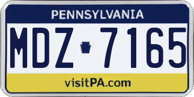 PA license plate MDZ7165