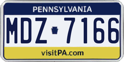 PA license plate MDZ7166