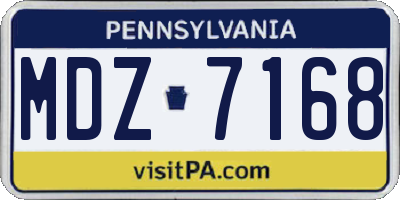PA license plate MDZ7168
