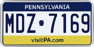 PA license plate MDZ7169