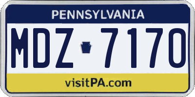 PA license plate MDZ7170