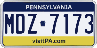 PA license plate MDZ7173