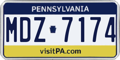 PA license plate MDZ7174