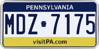 PA license plate MDZ7175