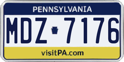 PA license plate MDZ7176