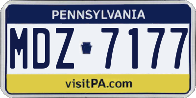 PA license plate MDZ7177