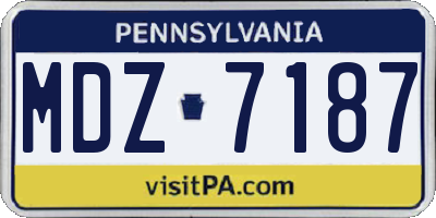 PA license plate MDZ7187