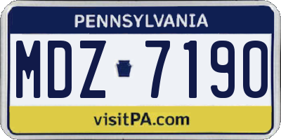 PA license plate MDZ7190