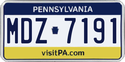 PA license plate MDZ7191