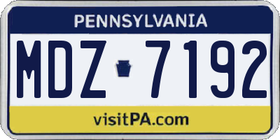 PA license plate MDZ7192
